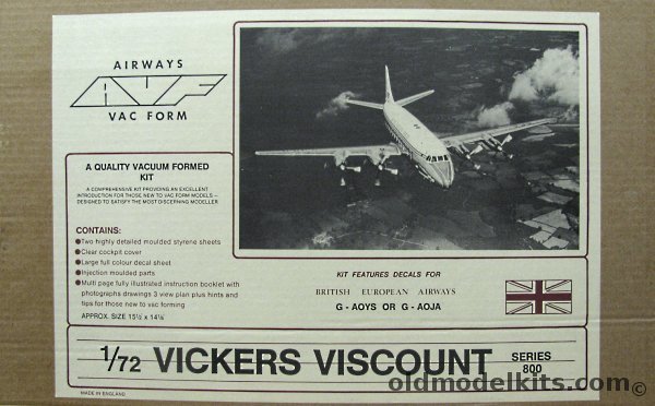 Airways Vac Form 1/72 Vickers Viscount Series 800 plastic model kit